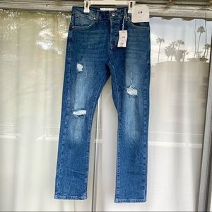 TOPMAN Slim distressed jeans